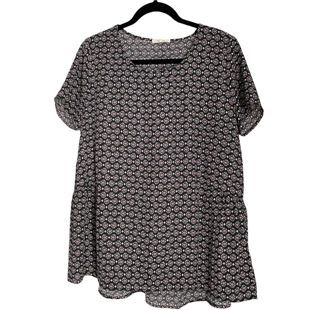 Pleione Printed Peplum Top M